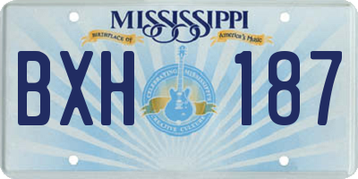 MS license plate BXH187