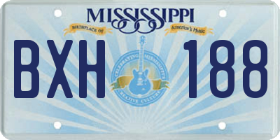MS license plate BXH188