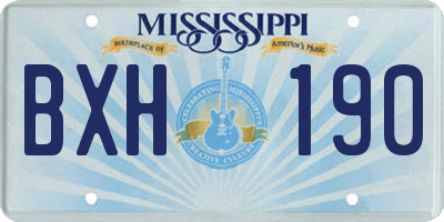 MS license plate BXH190