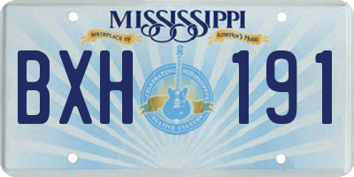 MS license plate BXH191