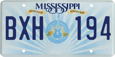 MS license plate BXH194