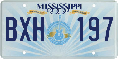 MS license plate BXH197