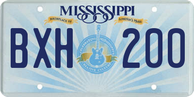 MS license plate BXH200