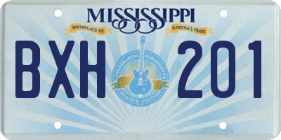 MS license plate BXH201