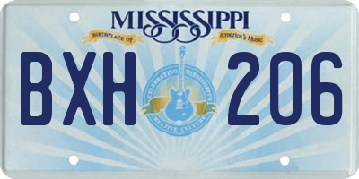 MS license plate BXH206
