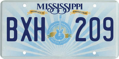 MS license plate BXH209