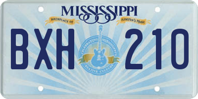 MS license plate BXH210