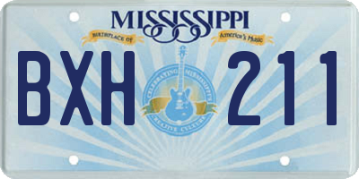MS license plate BXH211