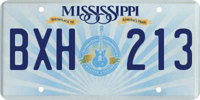 MS license plate BXH213