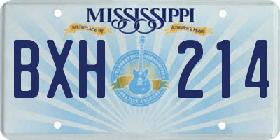 MS license plate BXH214