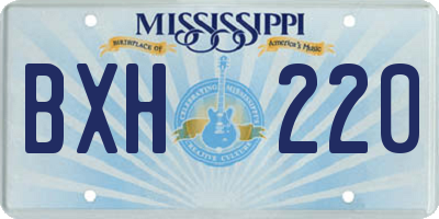 MS license plate BXH220