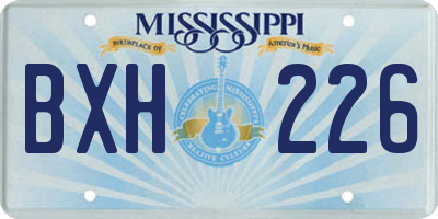 MS license plate BXH226