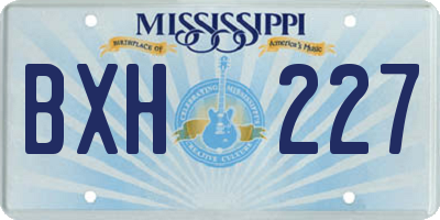 MS license plate BXH227