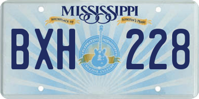 MS license plate BXH228