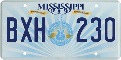 MS license plate BXH230