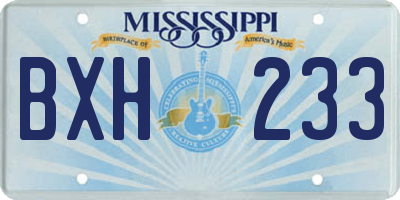 MS license plate BXH233