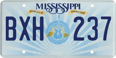 MS license plate BXH237