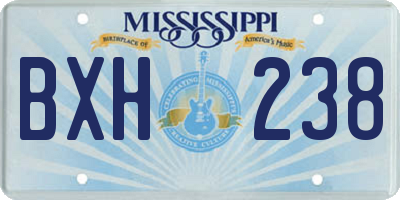MS license plate BXH238