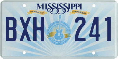 MS license plate BXH241