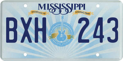 MS license plate BXH243