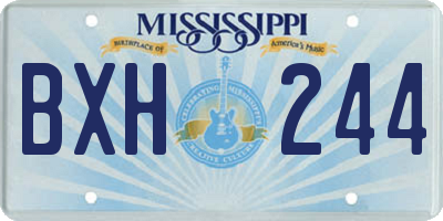 MS license plate BXH244
