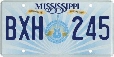 MS license plate BXH245