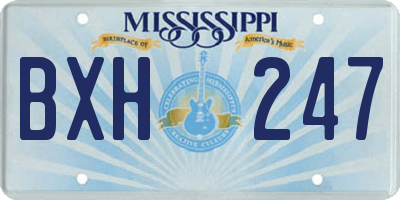 MS license plate BXH247