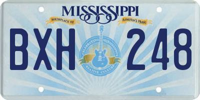 MS license plate BXH248