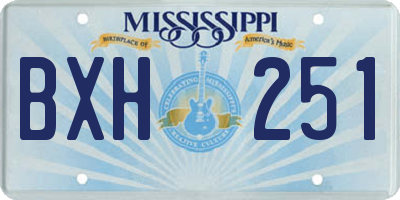 MS license plate BXH251