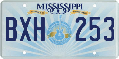 MS license plate BXH253