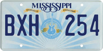 MS license plate BXH254