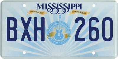 MS license plate BXH260
