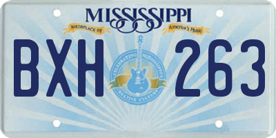 MS license plate BXH263