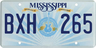 MS license plate BXH265
