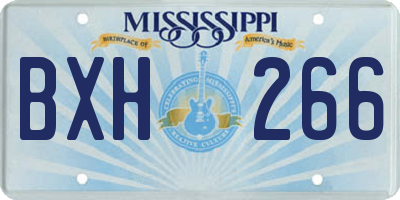 MS license plate BXH266