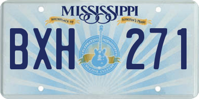 MS license plate BXH271