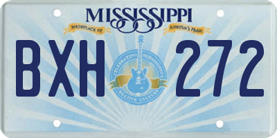 MS license plate BXH272