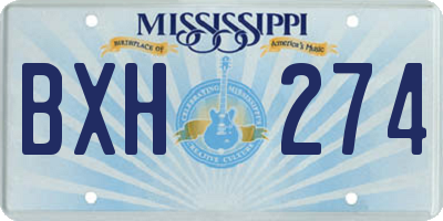 MS license plate BXH274