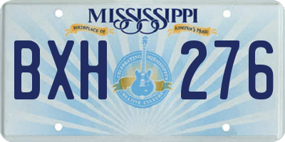 MS license plate BXH276