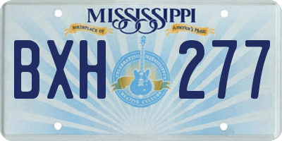 MS license plate BXH277