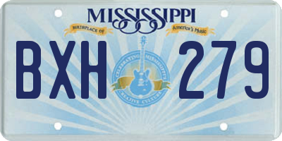 MS license plate BXH279
