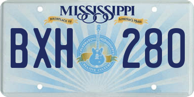 MS license plate BXH280