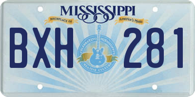 MS license plate BXH281
