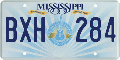 MS license plate BXH284