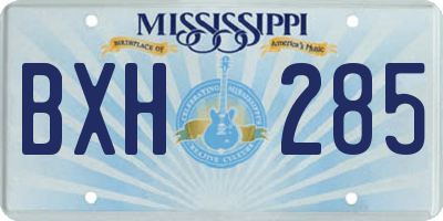 MS license plate BXH285