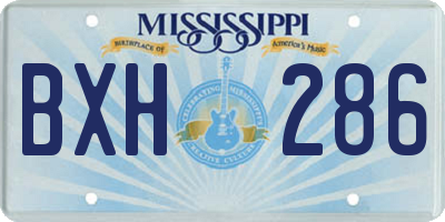 MS license plate BXH286