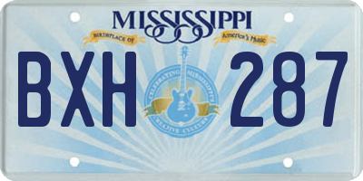 MS license plate BXH287