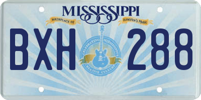 MS license plate BXH288