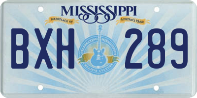 MS license plate BXH289