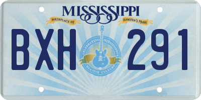 MS license plate BXH291
